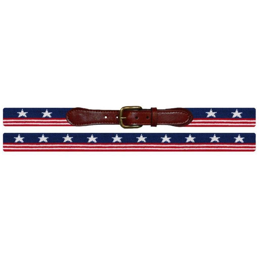 Old Glory Needlepoint Belt in Red, White and Blue by Smathers & Branson - Country Club Prep