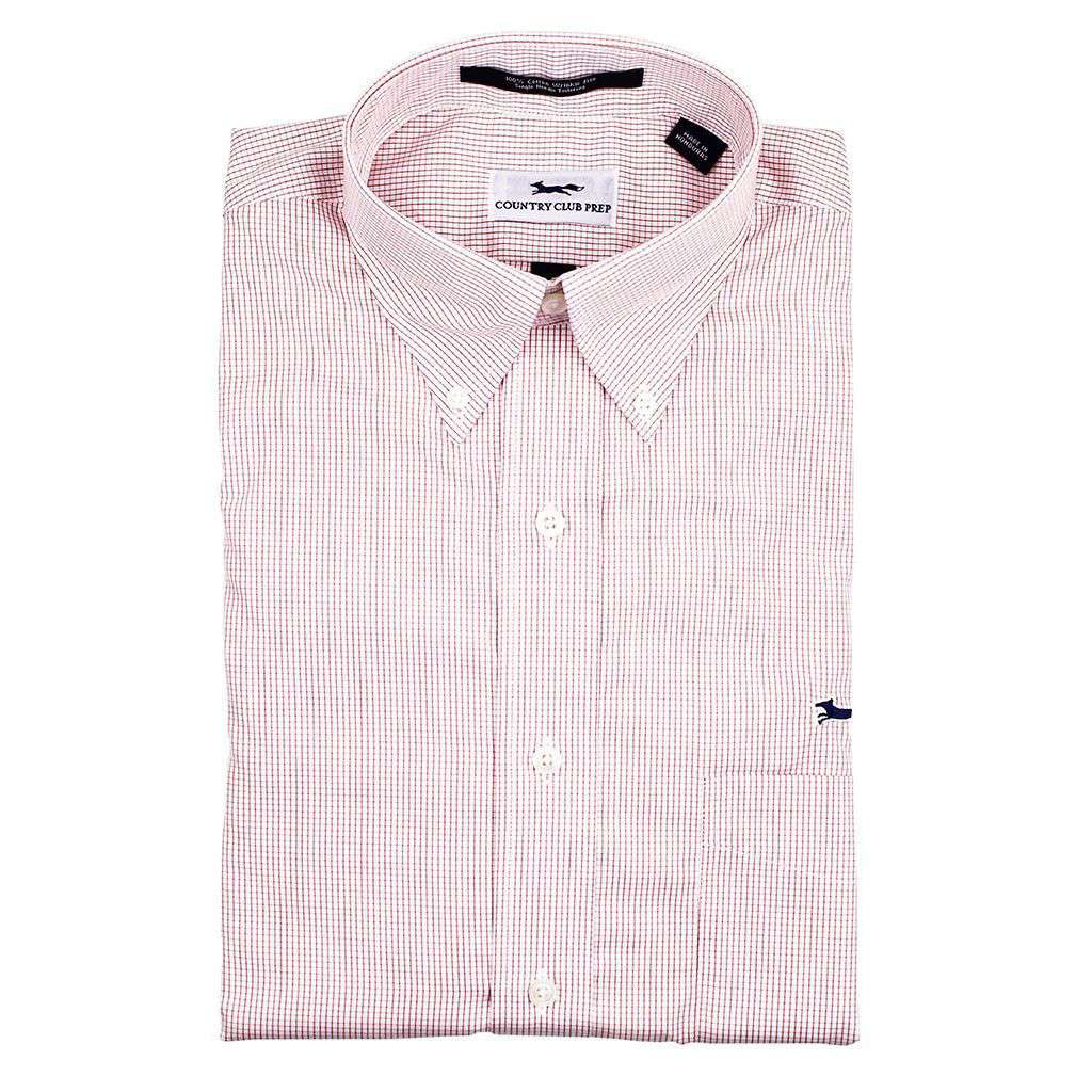 Button Down in Yellow and Chesnut Multi Check by Country Club Prep