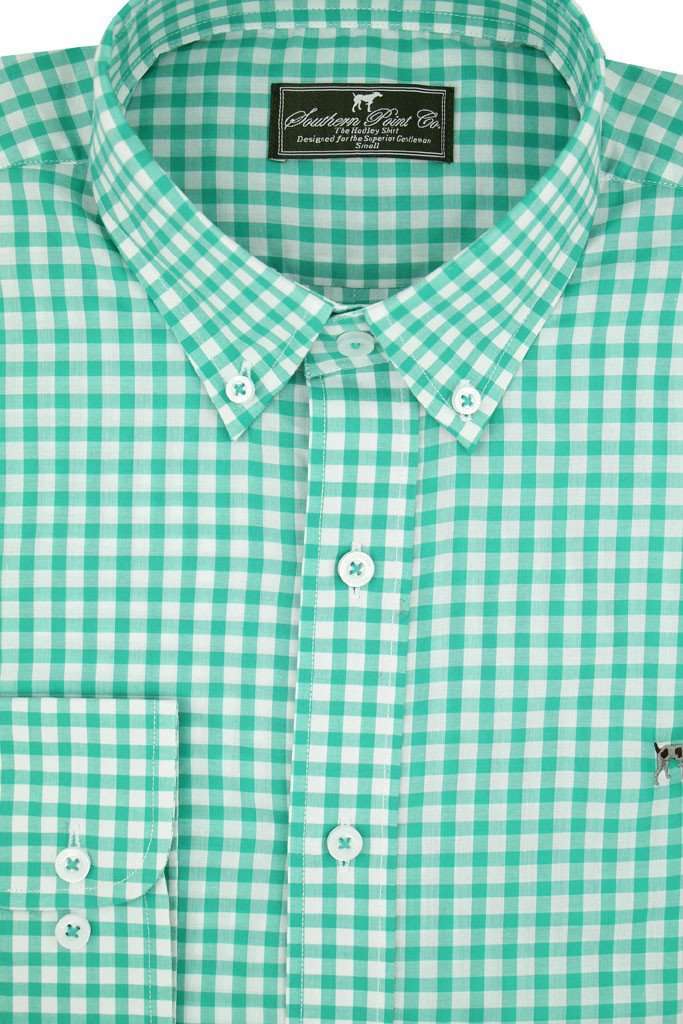 Southern Point The Hadley Shirt in Emerald Gingham Country Club Prep Southern Point The Hadley Shirt in Emerald Gingham Country Club Prep