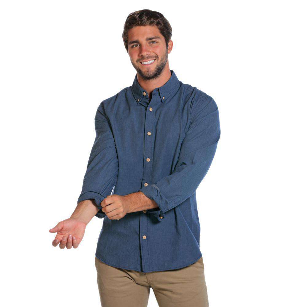 The Normal Brand Washed Houndstooth Button Down Shirt in Blue – Country  Club Prep