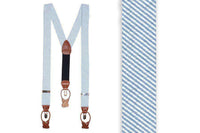 Classic Blue Seersucker Suspenders/ Braces by High Cotton - Country Club Prep