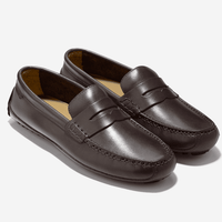Men's Grant Canoe Penny Loafer in T Moro Dark Brown by Cole Haan - Country Club Prep