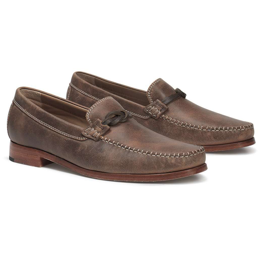 Trask Sawyer Loafer in Brown American Steer – Country Club Prep display picture 1