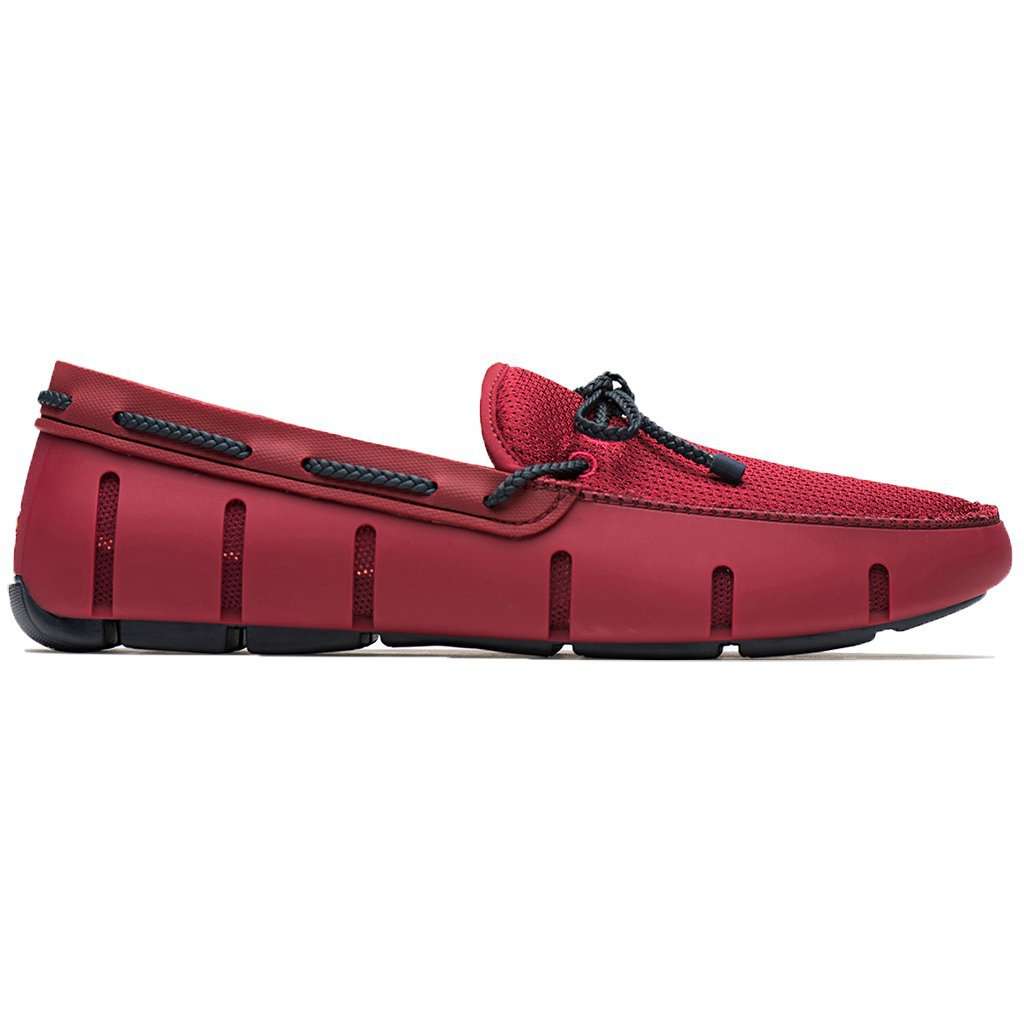 Swims Water Resistant Braided Lace Loafer in Deep Red & Navy  display picture 1