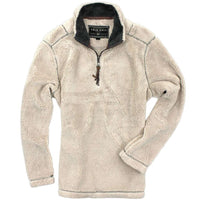 Pebble Pile Pullover 1/2 Zip in Ivory by True Grit - Country Club Prep