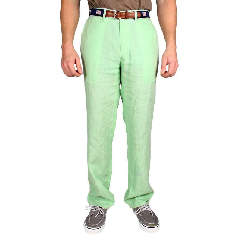 Lighthouse Linen Pants in Seafoam Green (32" inseam) by Castaway Clothing - Country Club Prep