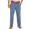 Wide Wale Corduroy Pants in Storm Blue with Capitalistic Pigs by Castaway Clothing - Country Club Prep