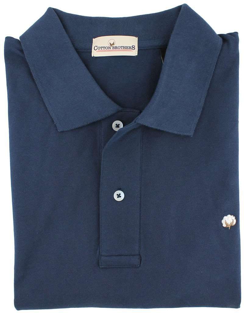 cotton brothers dress shirts Polo Shirt in Navy by Navy / S Women's Retro Fair Isle brown arrival new Non iron iron textured dobby cotton Size:Adult | 39.5|W