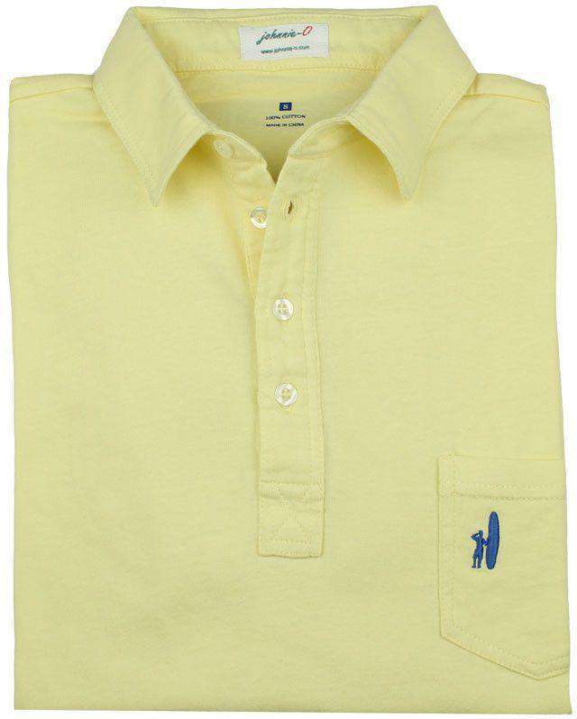 The 4-Button Polo in Lemon Ice Yellow by Johnnie-O - Country Club Prep