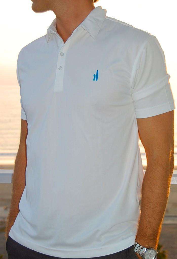Johnnie O The Moisture Wicking Prep Performance Polo in White Country Club Prep