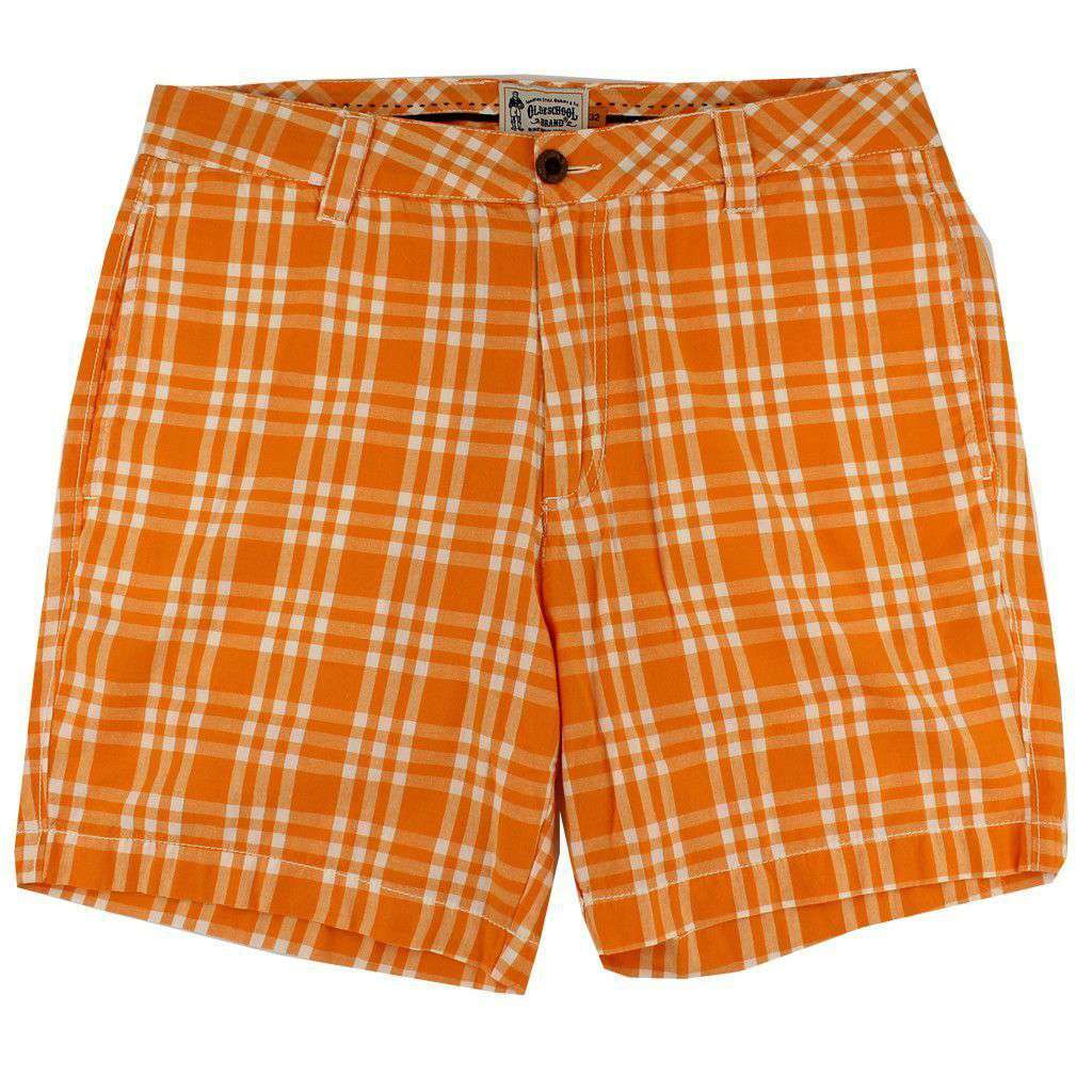 Reversible Shorts in Orange and Blue Gingham by Olde School Brand main image 1