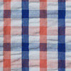 Mariner Short in Fiesta Orange and Royal Blue Gingham Seersucker by Castaway Clothing - Country Club Prep