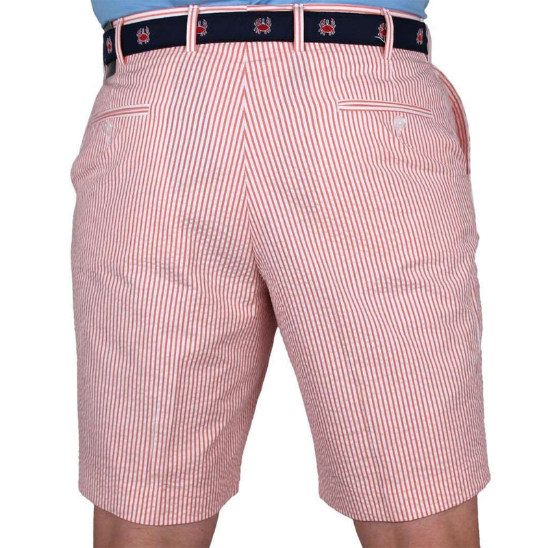 Orange Seersucker Shorts by Country Club Prep - Country Club Prep