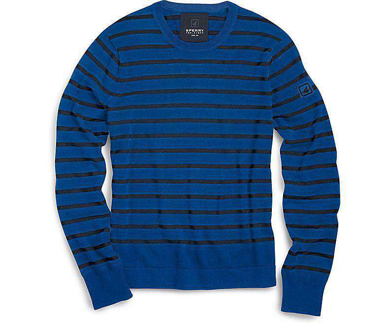 Nautical Stripe Crew Neck Sweater in Blue by Sperry - Country Club Prep