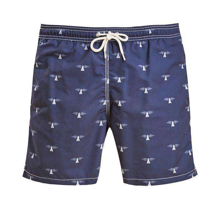 Barbour Beacon Print Swim Shorts in Navy – Country Club Prep