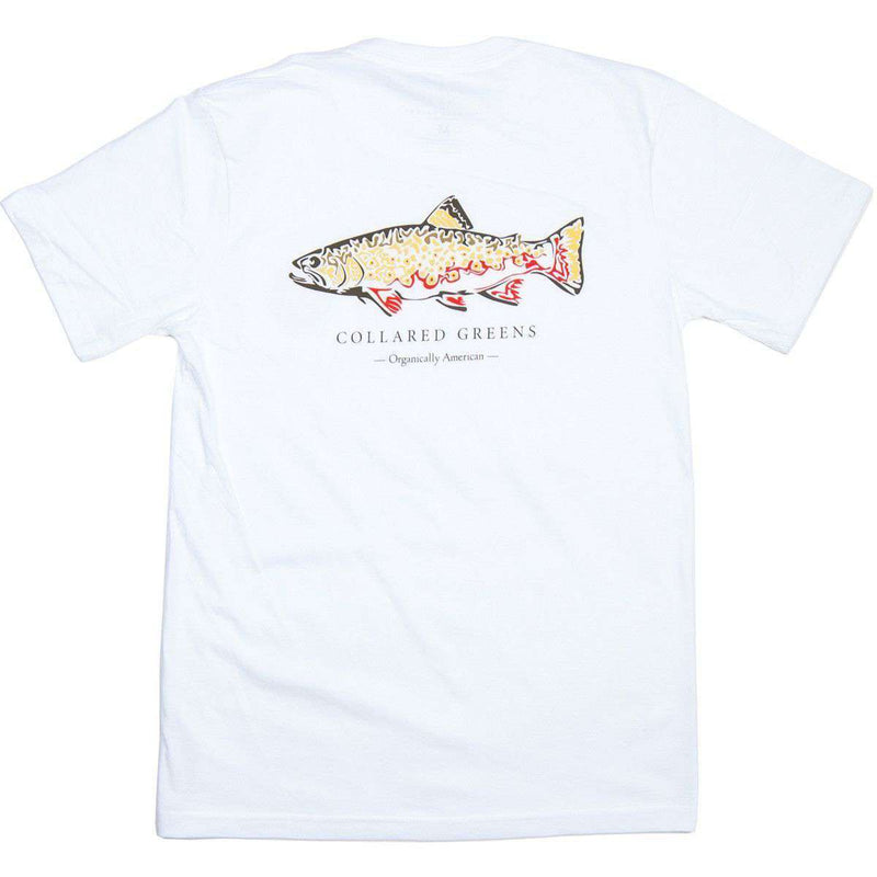 American Made Trout Tee in White by Collared Greens - Country Club Prep