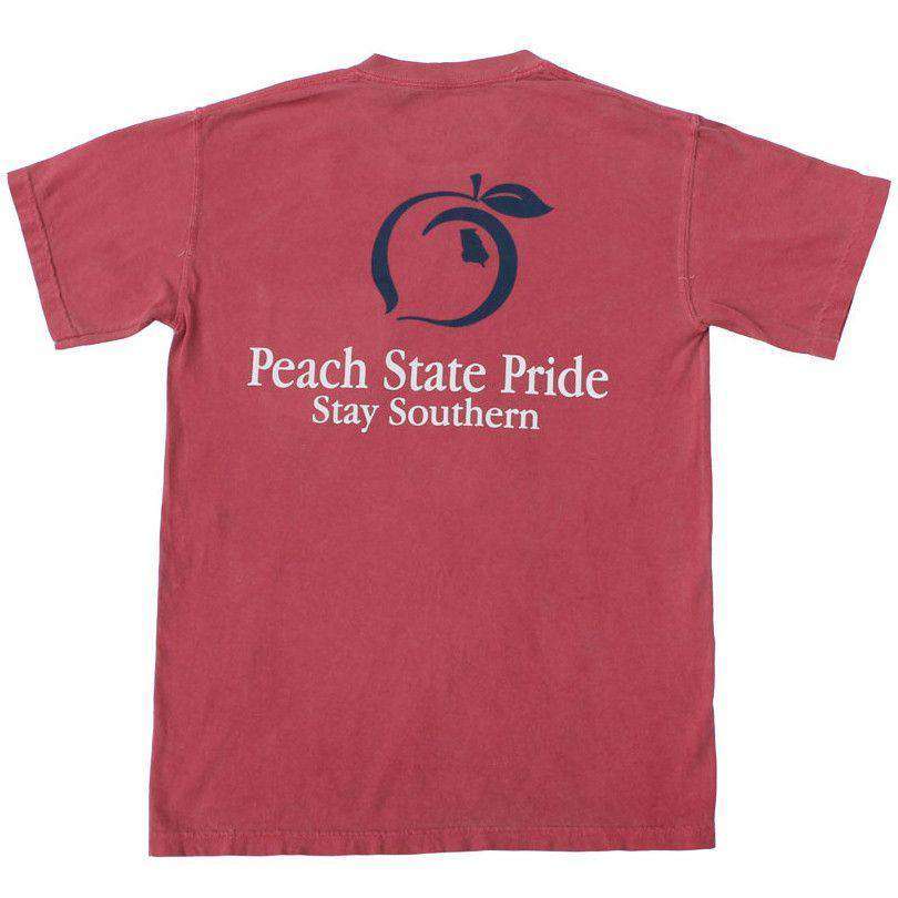 Peach State Pride Classic Logo Pocket Tee in Crimson Red – Country
