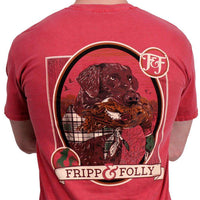 Duck Dog Frocket Tee in Crimson by Fripp & Folly - Country Club Prep