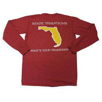 FL Tallahassee Gameday Long Sleeve T-Shirt in Garnet by State Traditions - Country Club Prep