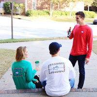 Holiday Skipjack Long Sleeve Tee Shirt in Augusta Green by Southern Tide - Country Club Prep