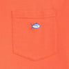Long Sleeve Embroidered Pocket Tee in Hot Coral by Southern Tide - Country Club Prep