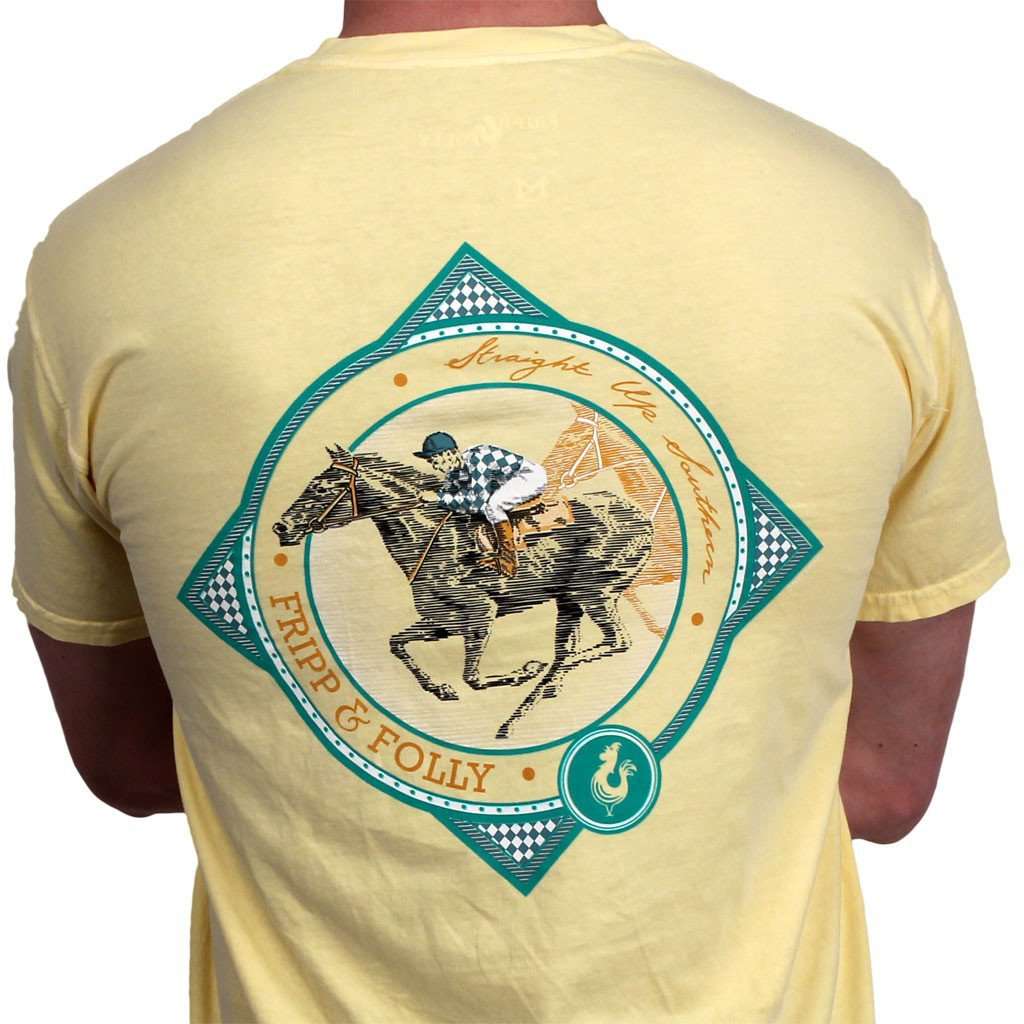 Race Horse Tee in Butter Yellow by Fripp & Folly - Country Club Prep