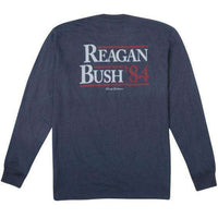 Reagan Bush '84 Long Sleeve Pocket Tee in Navy by Rowdy Gentleman - Country Club Prep