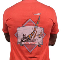 Sail Away Tee in Coral Red by Fripp & Folly - Country Club Prep