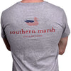 Authentic Flag Tee in Light Gray by Southern Marsh - Country Club Prep