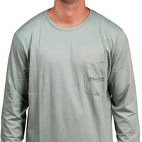 SPC Signature Long Sleeve Hunter Tee in Ice Blue by Southern Point Co. - Country Club Prep