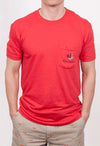 Star Spangled Hammered Short Sleeve Pocket Tee in Red by Rowdy Gentleman - Country Club Prep