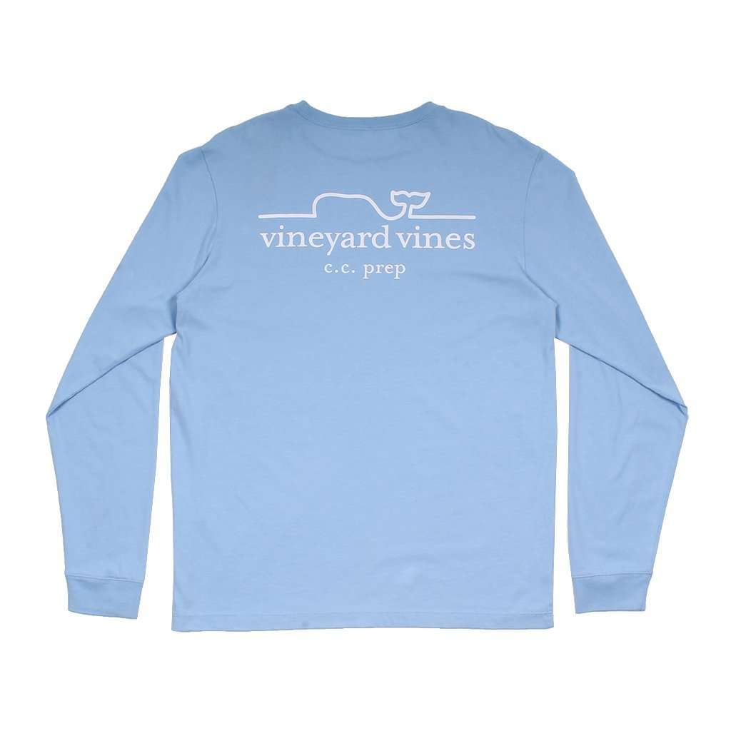 Vineyard Vines Whale Line Prep Long Sleeve Tee in Jake Blue