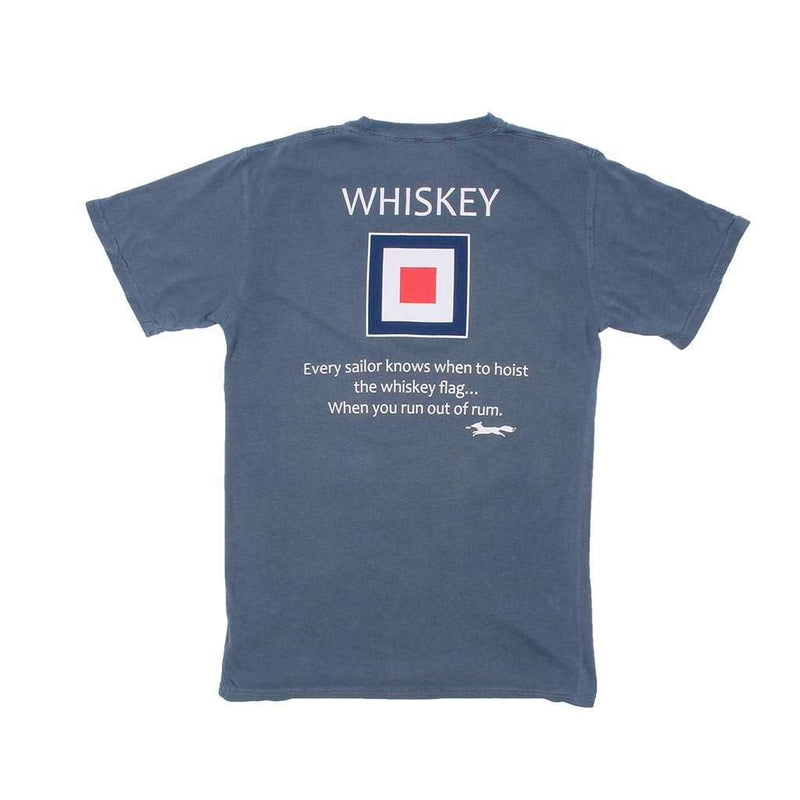 Whiskey Flag Tee in Navy by Country Club Prep - Country Club Prep