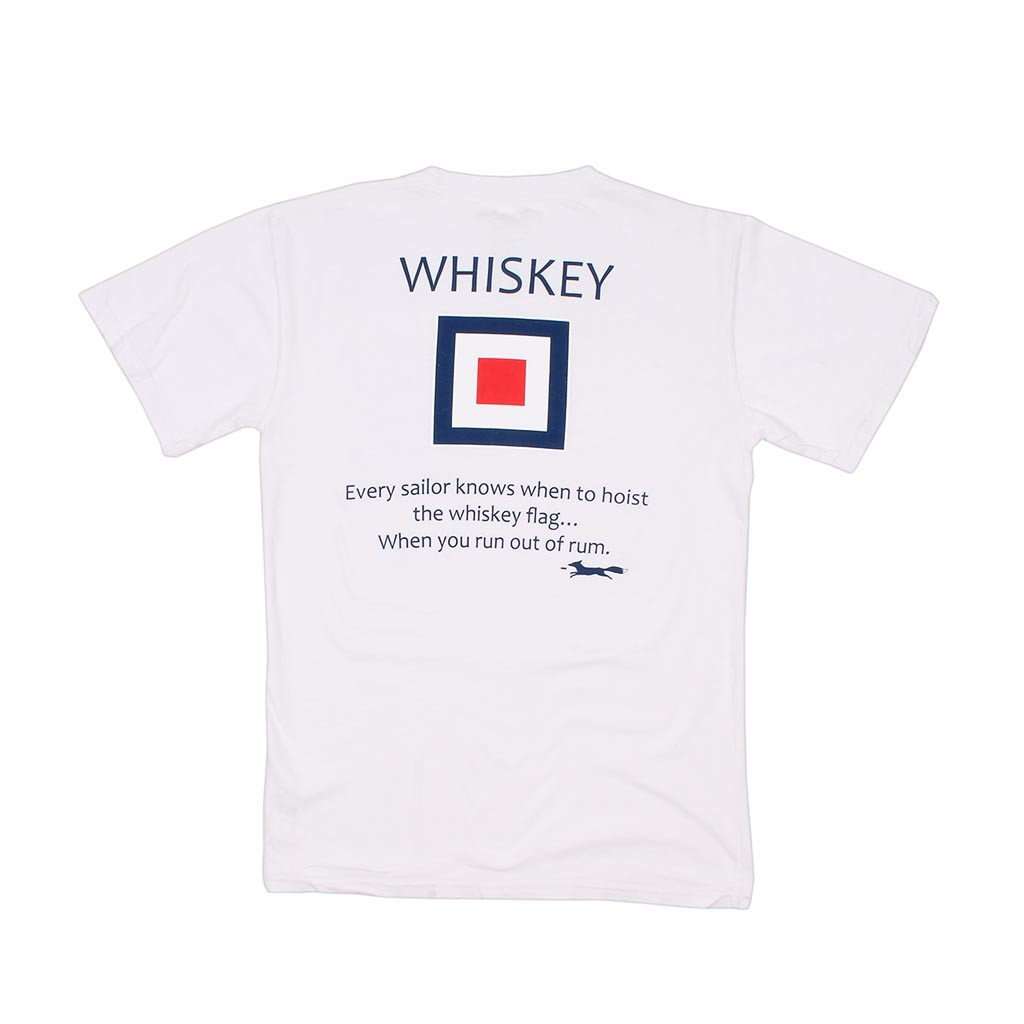 Whiskey Flag Tee in White by Country Club Prep - Country Club Prep
