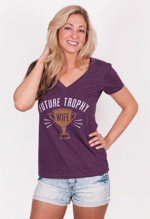 Future Trophy Wife V-Neck Tee in Purple by Rowdy Gentleman - Country Club Prep
