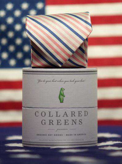 Martin Neck Tie in Carolina Blue and Pink by Collared Greens