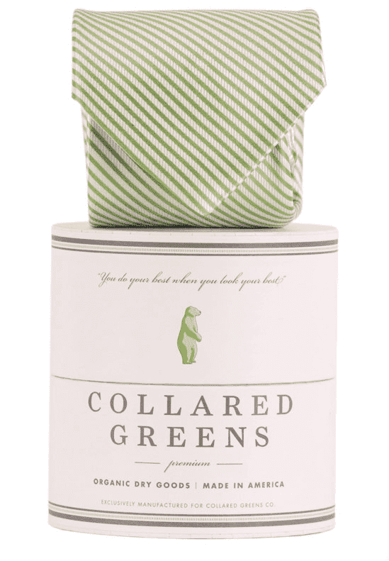CG Stripes Tie in Green by Collared Greens - Country Club Prep