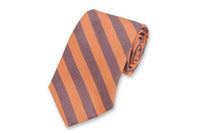 Orange and Purple Oxford Stripe Neck Tie by High Cotton - Country Club Prep