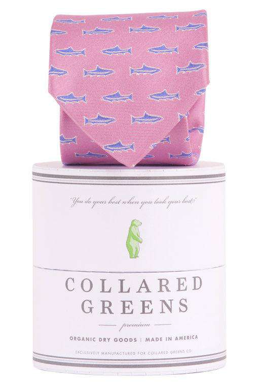 Trout Tie in Pink by Collared Greens - Country Club Prep