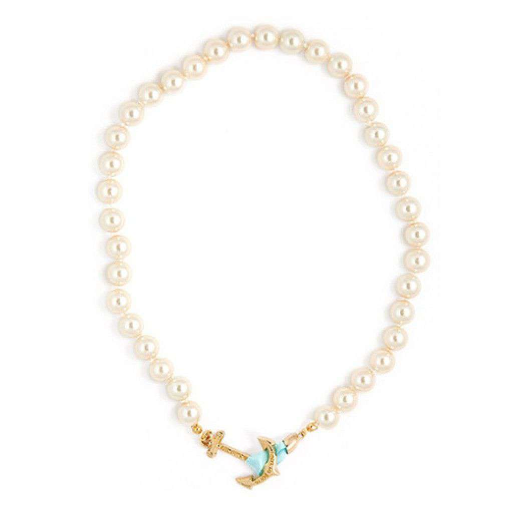 Brunch on 5th Pearl Anchor Necklace by Kiel James Patrick - Country Club Prep