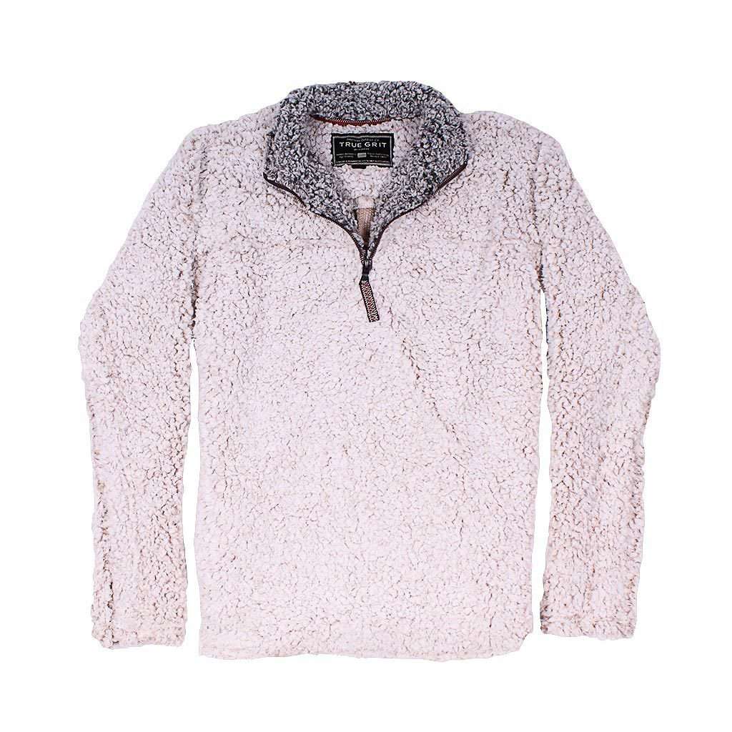 True Grit Frosty Tipped Pile 1/2 Zip Pullover in Oatmeal – Country