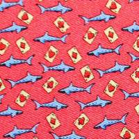 Card Shark Pocket Square in Red by Peter-Blair - Country Club Prep