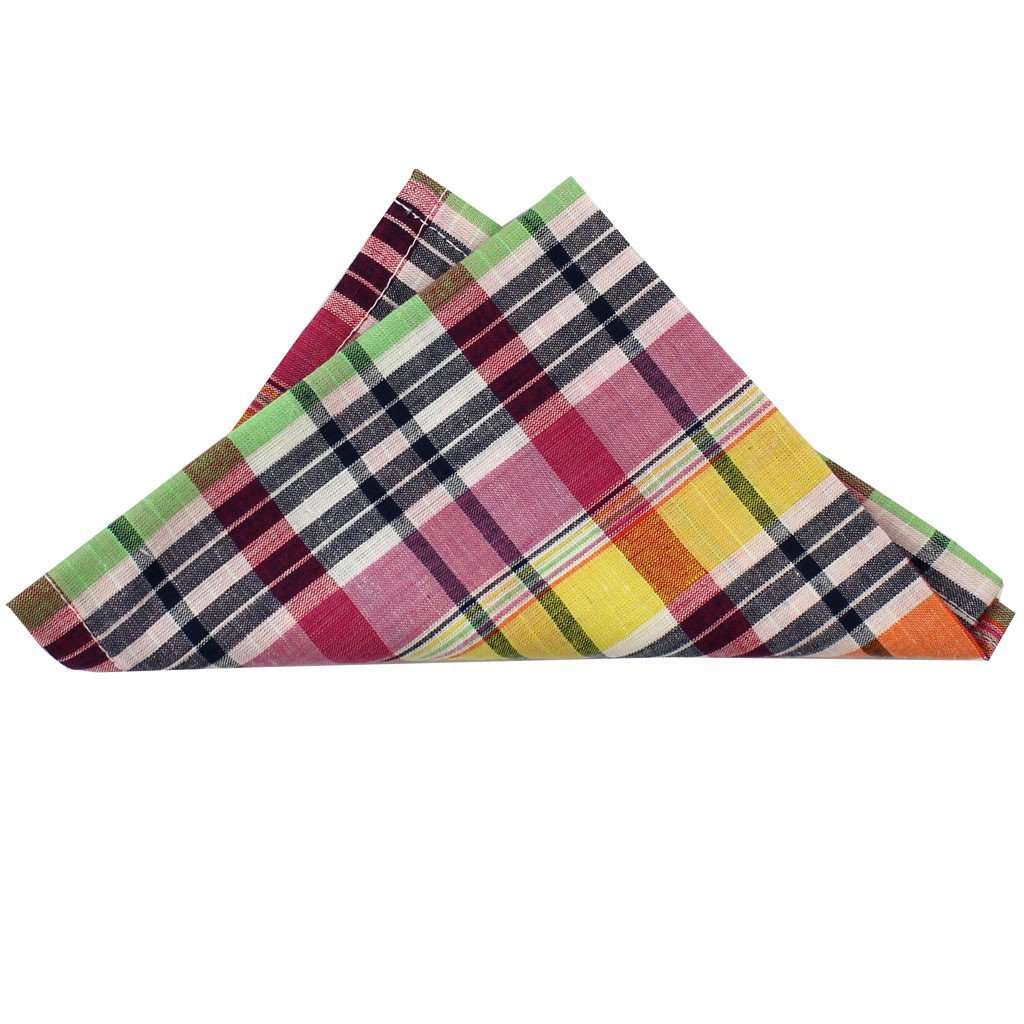Madras Patchwork Pocket Square in Sea Island by Just Madras main image 0