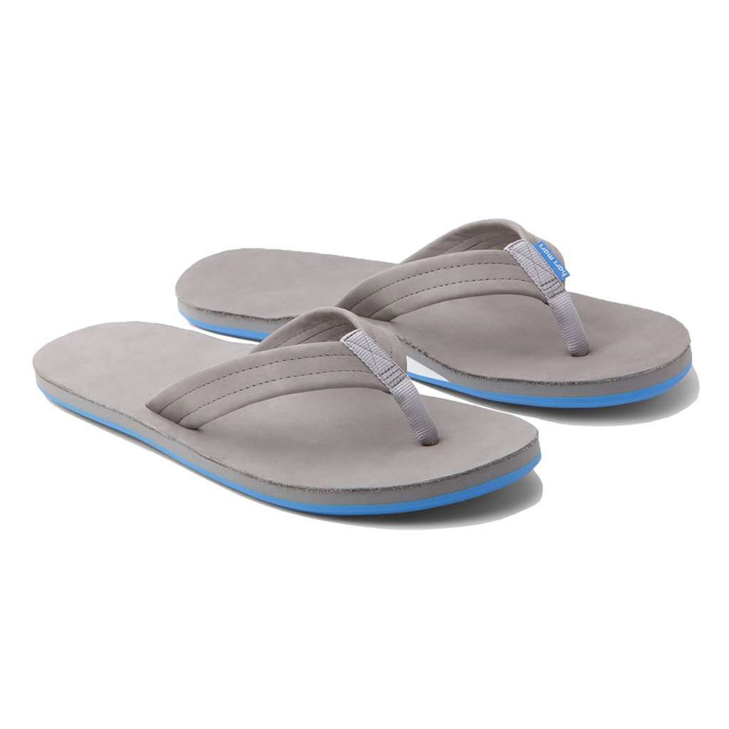 Hari Mari Men s Fields Flip Flop in Light Gray, White Sky Blue Country Club Prep