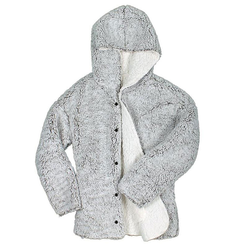 Scarborough Reversible Sherpa Hooded Cardigan by Nordic Fleece - Country Club Prep