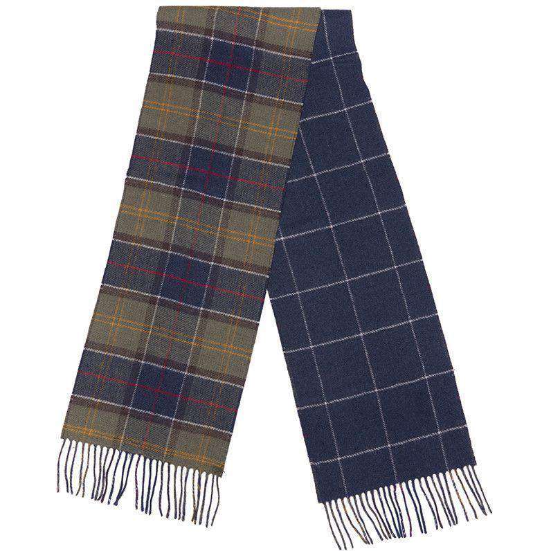 Aspen Tartan Scarf in Classic/Navy by Barbour - Country Club Prep