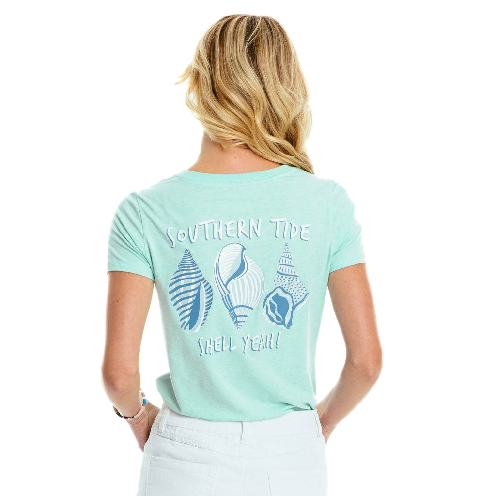 Shell Yeah Heather Ladies' Fitted Tee Shirt by Southern Tide - Country Club Prep