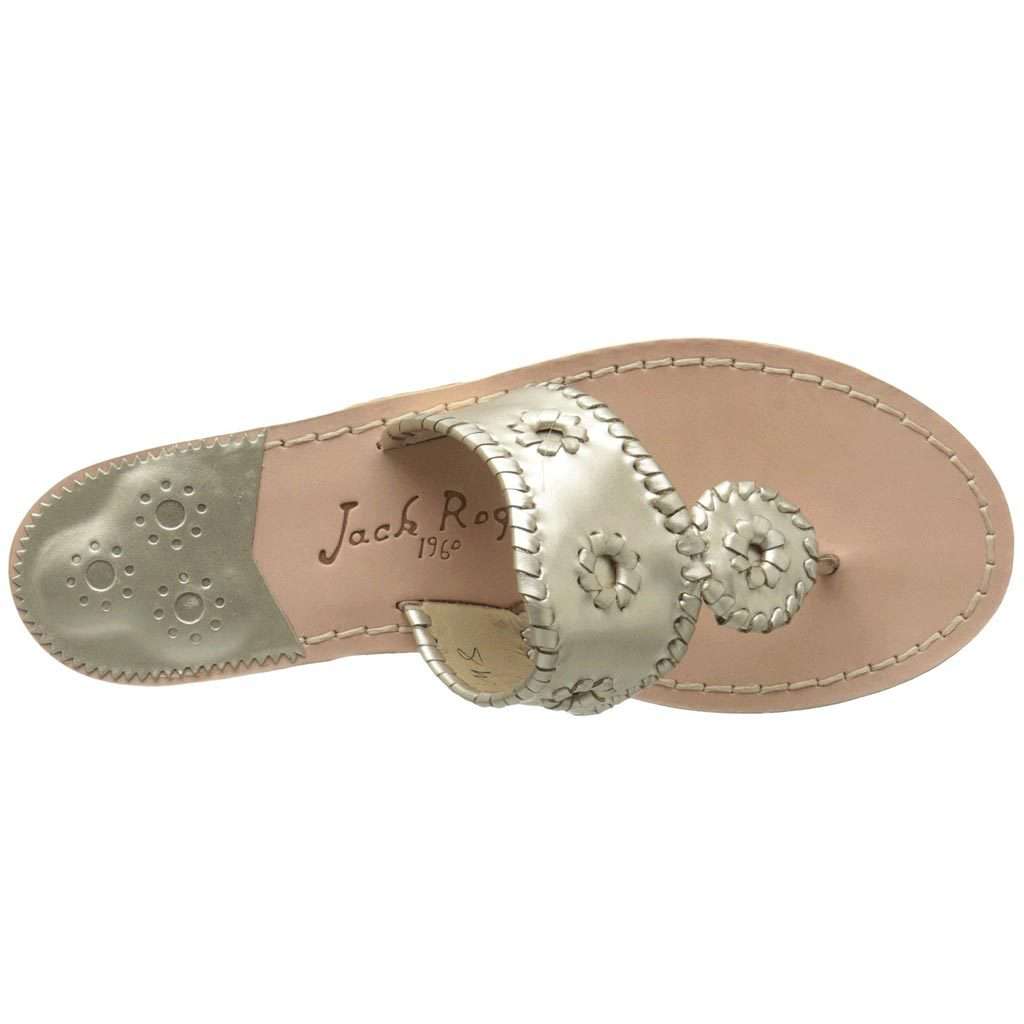 Iconic Jack Rogers Jack Sandals in Platinum - Country Club Prep