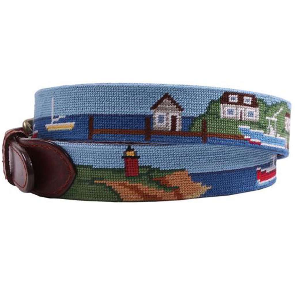Harbor Scene Needlepoint Belt by Smathers & Branson - Country Club Prep