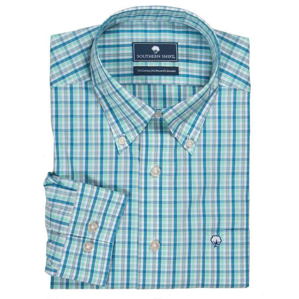 Southern Shirt Co. Sandpiper Plaid Button Down in Cendre Blue Country Club Prep Southern Shirt Co. Sandpiper Plaid Button Down in Cendre Blue Country Club Prep